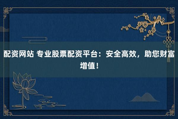 配资网站 专业股票配资平台：安全高效，助您财富增值！