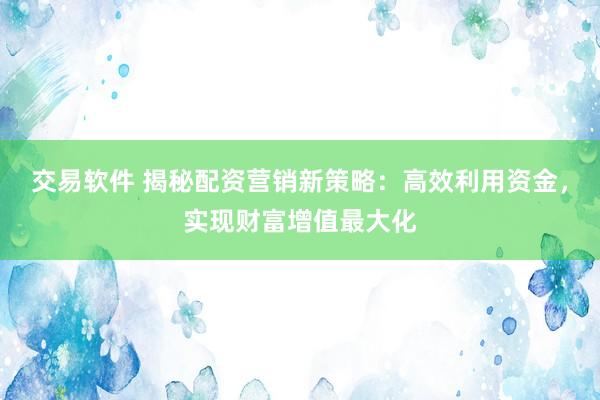 交易软件 揭秘配资营销新策略：高效利用资金，实现财富增值最大化