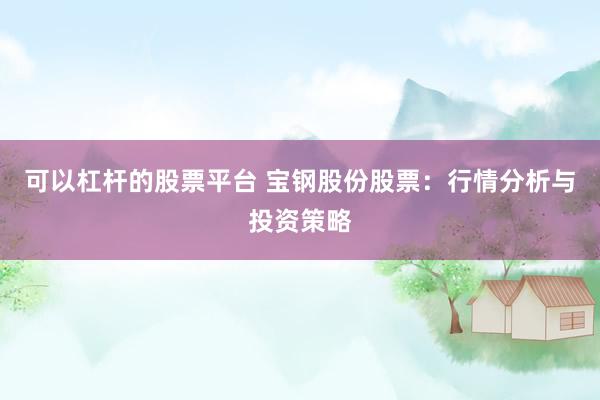 可以杠杆的股票平台 宝钢股份股票：行情分析与投资策略