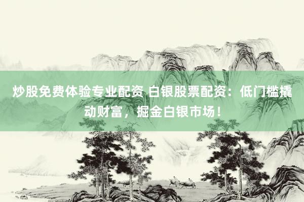 炒股免费体验专业配资 白银股票配资：低门槛撬动财富，掘金白银市场！