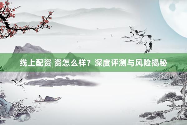 线上配资 资怎么样？深度评测与风险揭秘